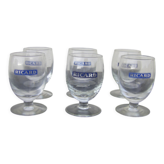 Set of six Ricard glasses