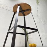 Biénaise fixed industrial workshop stool, circa 1940