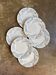 6 flat plates Longwy in white and grey ironstone, "Saint Cloud" service.