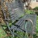 Wrought iron folding garden bench