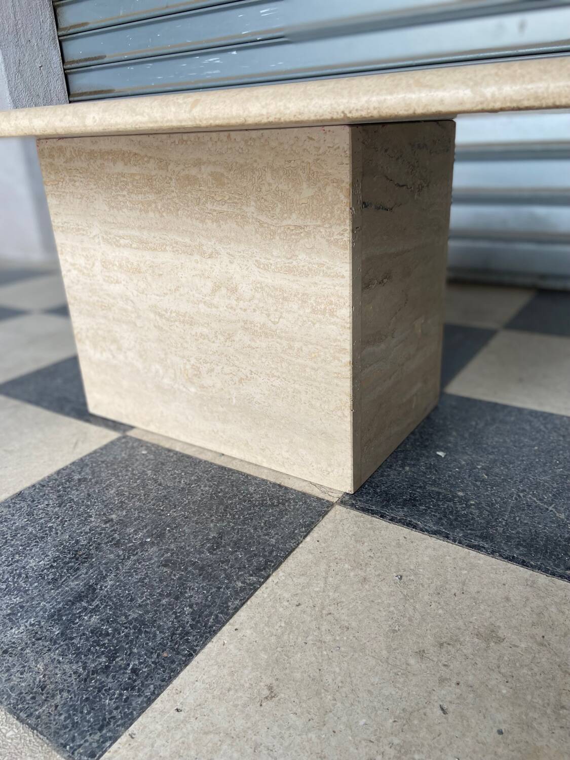 Travertine coffee table