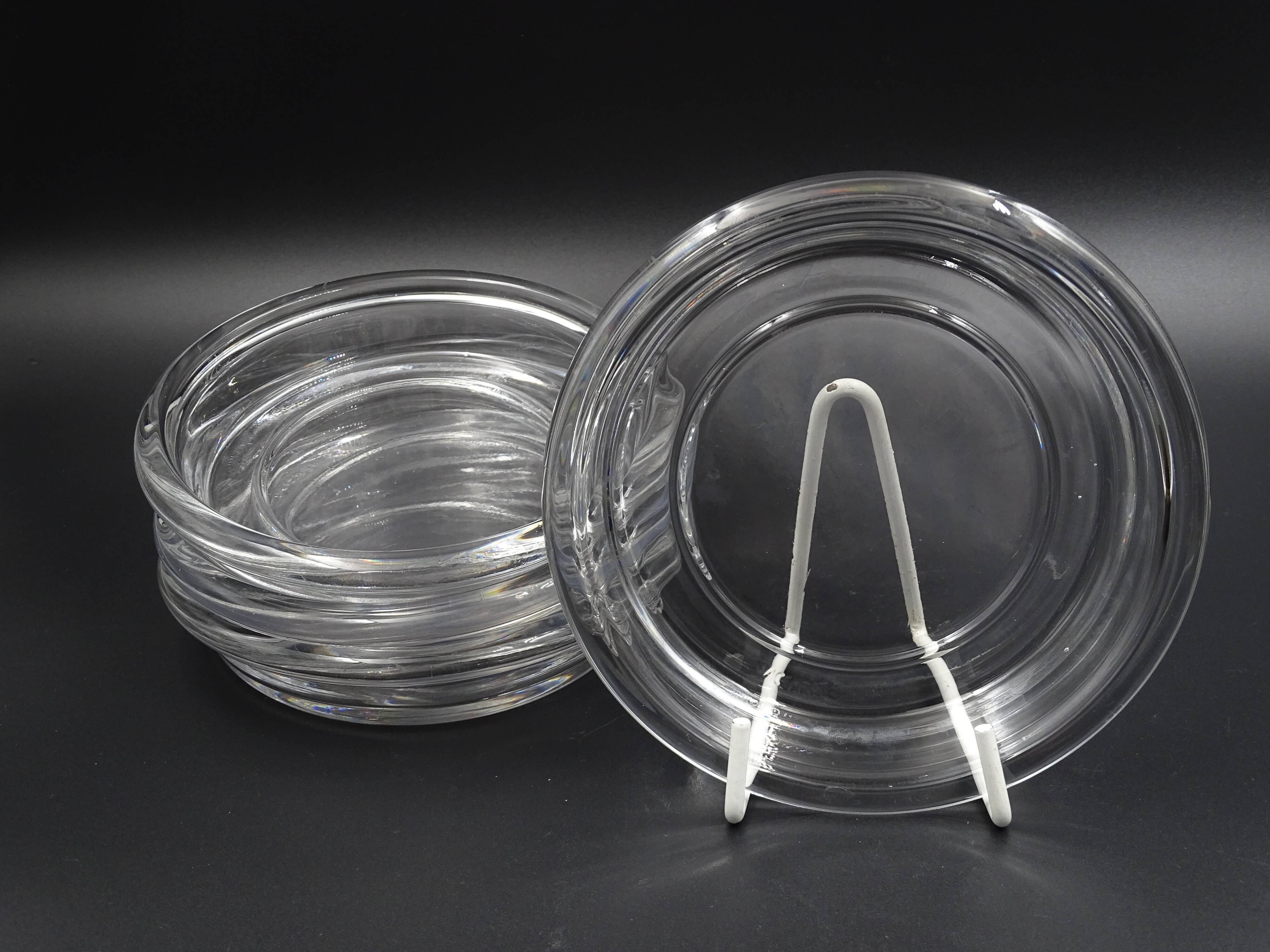 Set of 4 crystal bottle bottoms molded by Baccarat - Around 1950