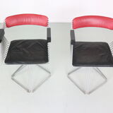 Rudi verelst set of 2 original "delta" wire armchairs, 1971