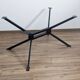 Extendable wooden and metal table, 80s