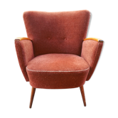 Fauteuil club années 50 60 rouge