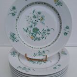 8 flat plates in Limoges Bernardaud porcelain model Beijing