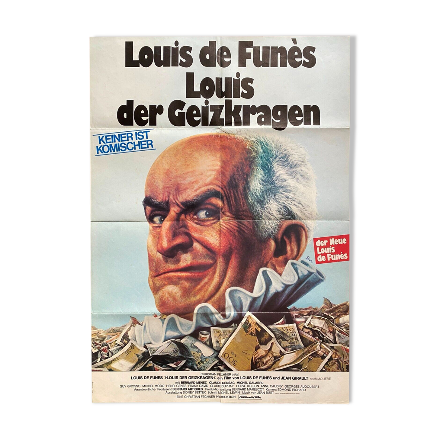 German poster "The miser" Jean Girault, Louis de Funes