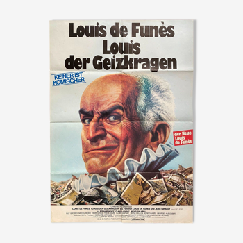 Affiche allemande "L'avare" jean girault, louis de funes