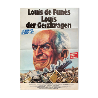 Affiche allemande "L'avare" jean girault, louis de funes