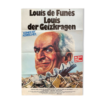 German poster "The miser" Jean Girault, Louis de Funes