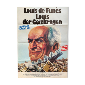 German poster "The miser" Jean Girault, Louis de Funes
