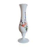 White soliflore vase with painted flowers