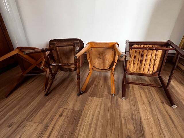 Set of 4 mismatched chairs