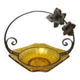 Art Deco, Val Saint Lambert amber glass bowl circa 1930