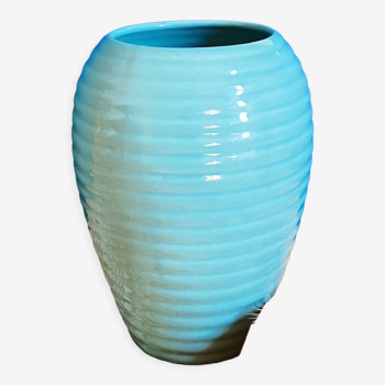 Rounded vase with relief, 80's art deco style