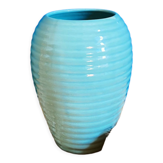 Rounded vase with relief, 80's art deco style