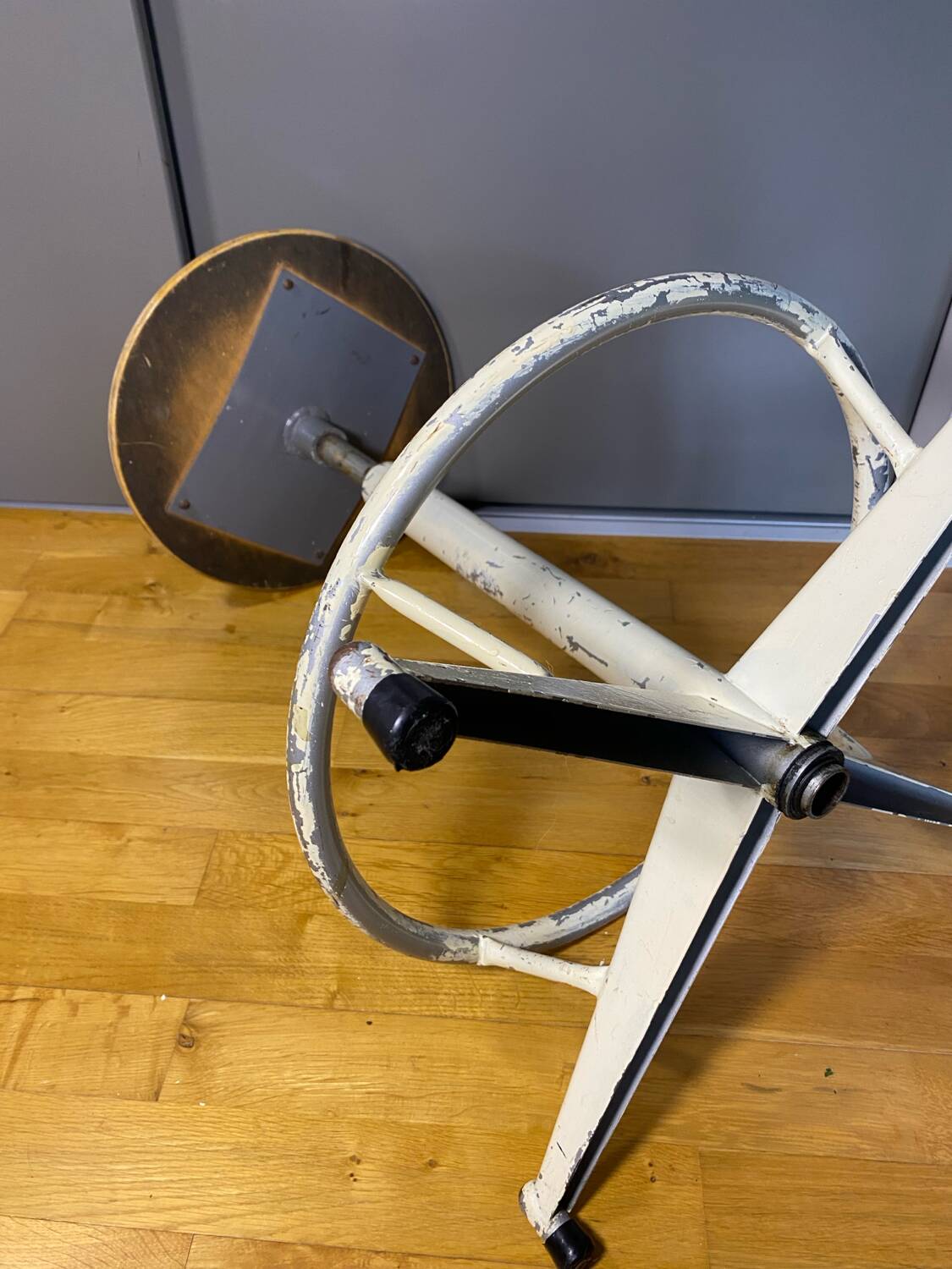 Adjustable workshop stool, vintage industrial stool