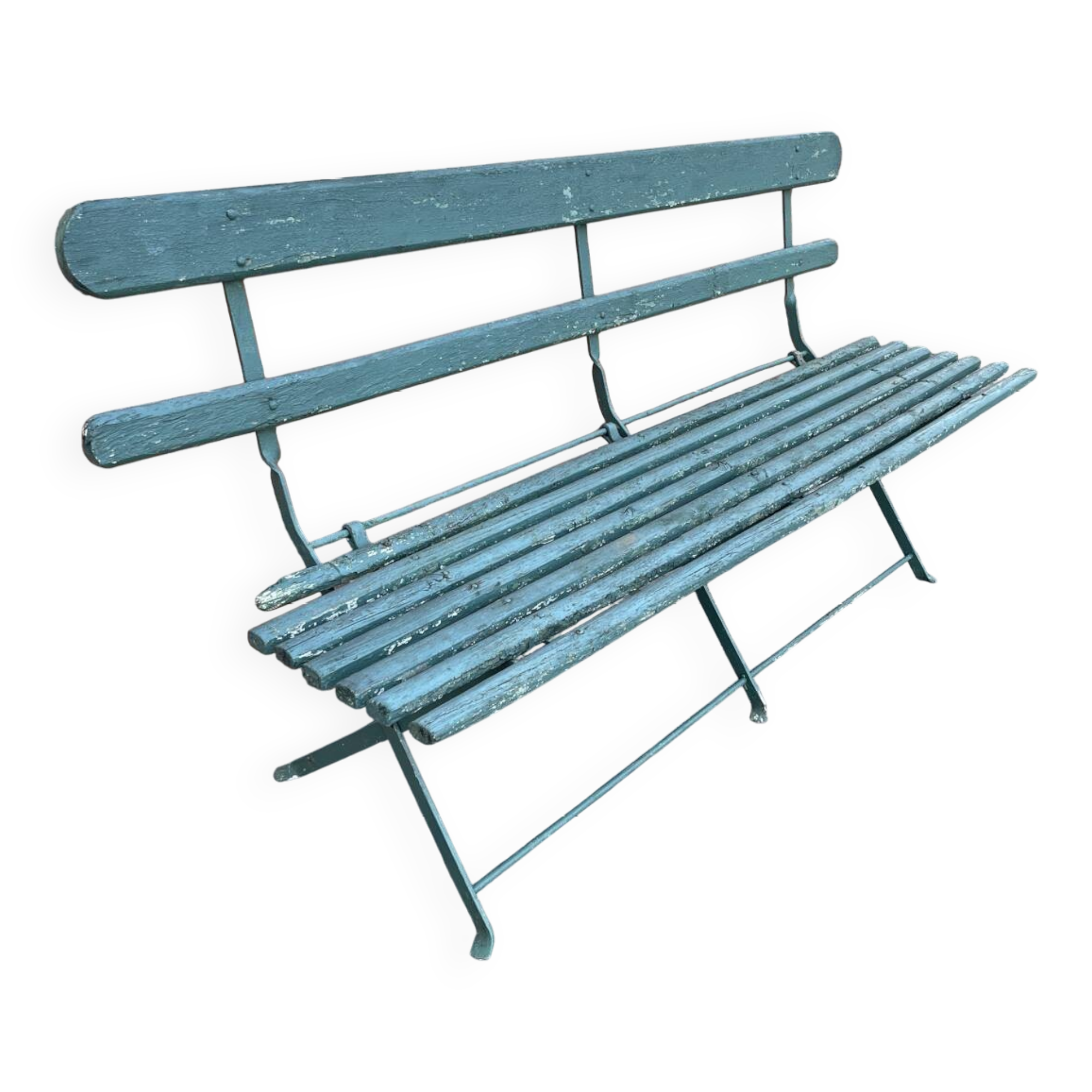 Antique folding garden bench