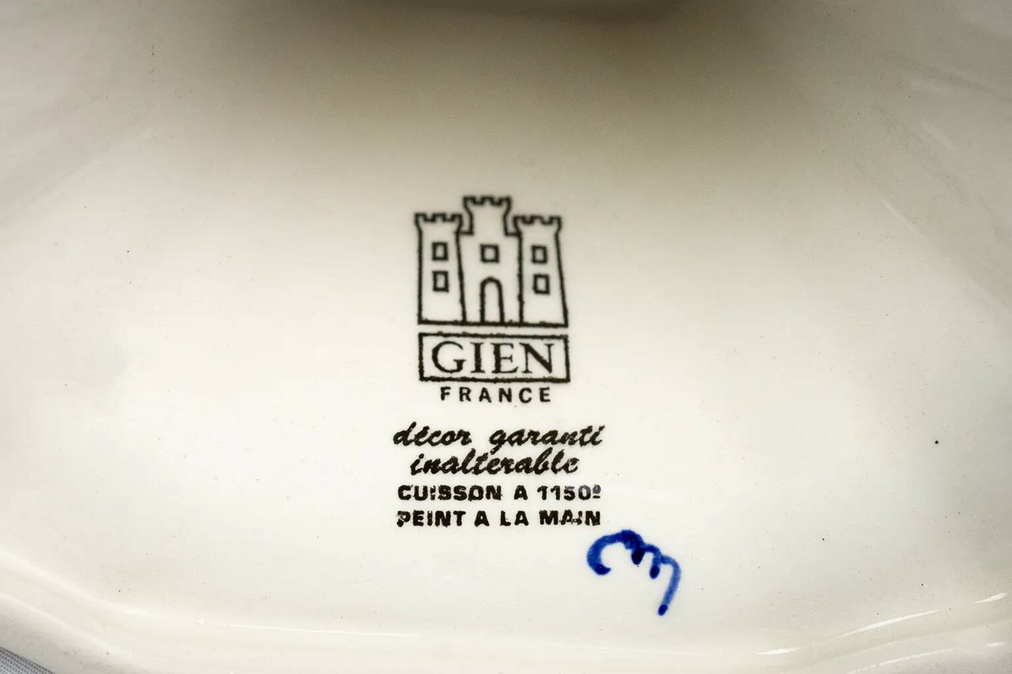 Pair of Renaissance candlesticks in earthenware – Gien pottery, 1970s