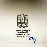 Pair of Renaissance candlesticks in earthenware – Gien pottery, 1970s