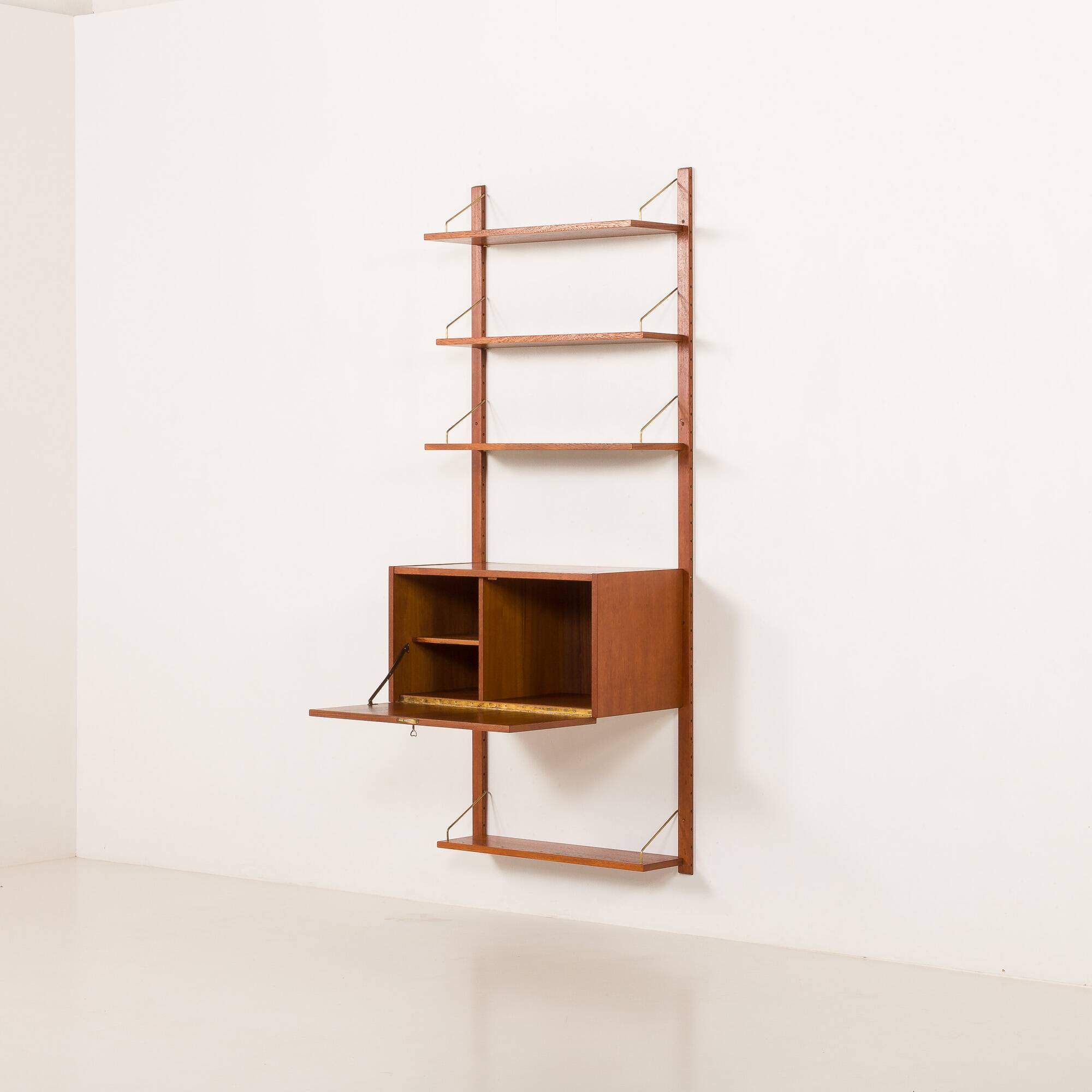 Scandinavian teak wall unit with a secretaire