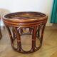 Pretty pair of 2 bamboo and rattan stools with cushions - 80s - Vintage - set of 2