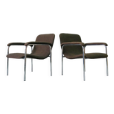 2 fauteuils en acier tubulaire de Thonet, années 1970
