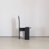 Ensemble de 4 chaises à repas brutalistes noires
