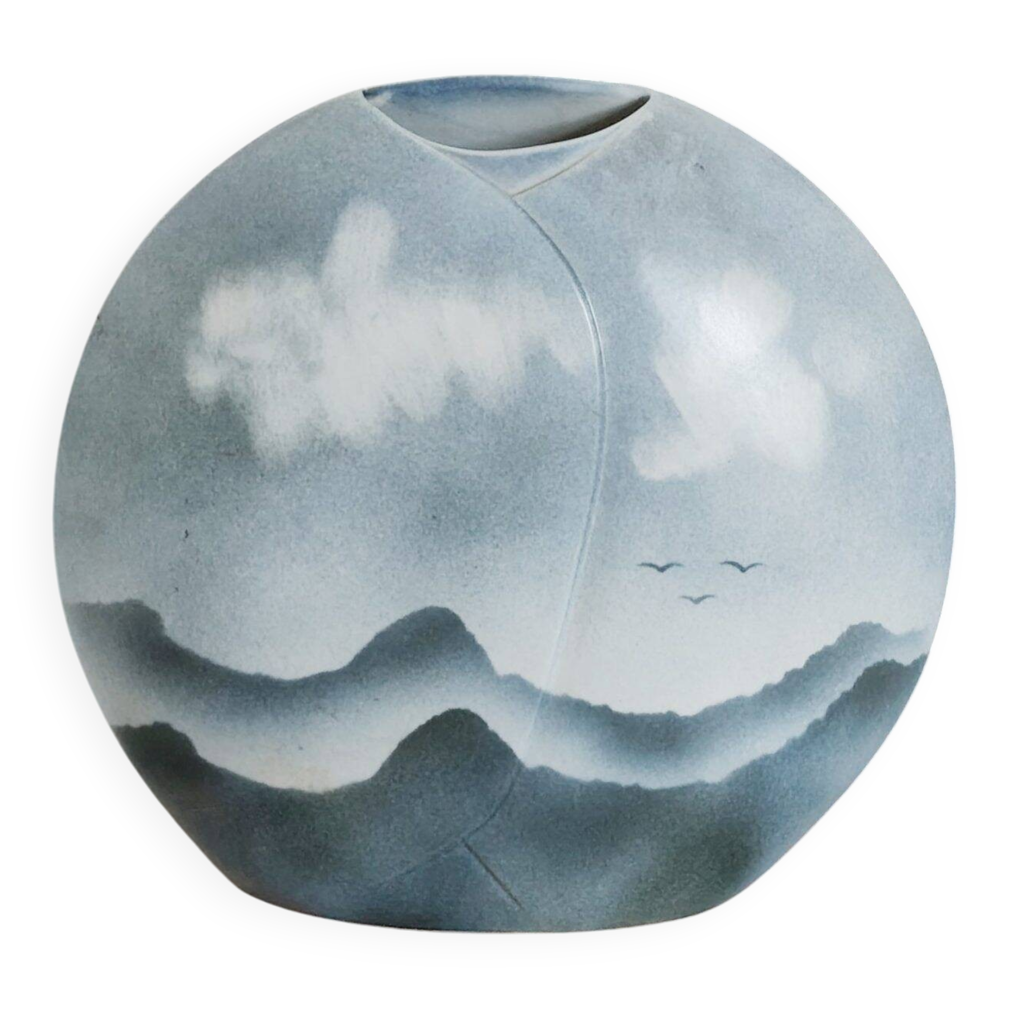 Large Virebent lenticular vase – Mountain sky design