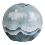 Large Virebent lenticular vase – Mountain sky design