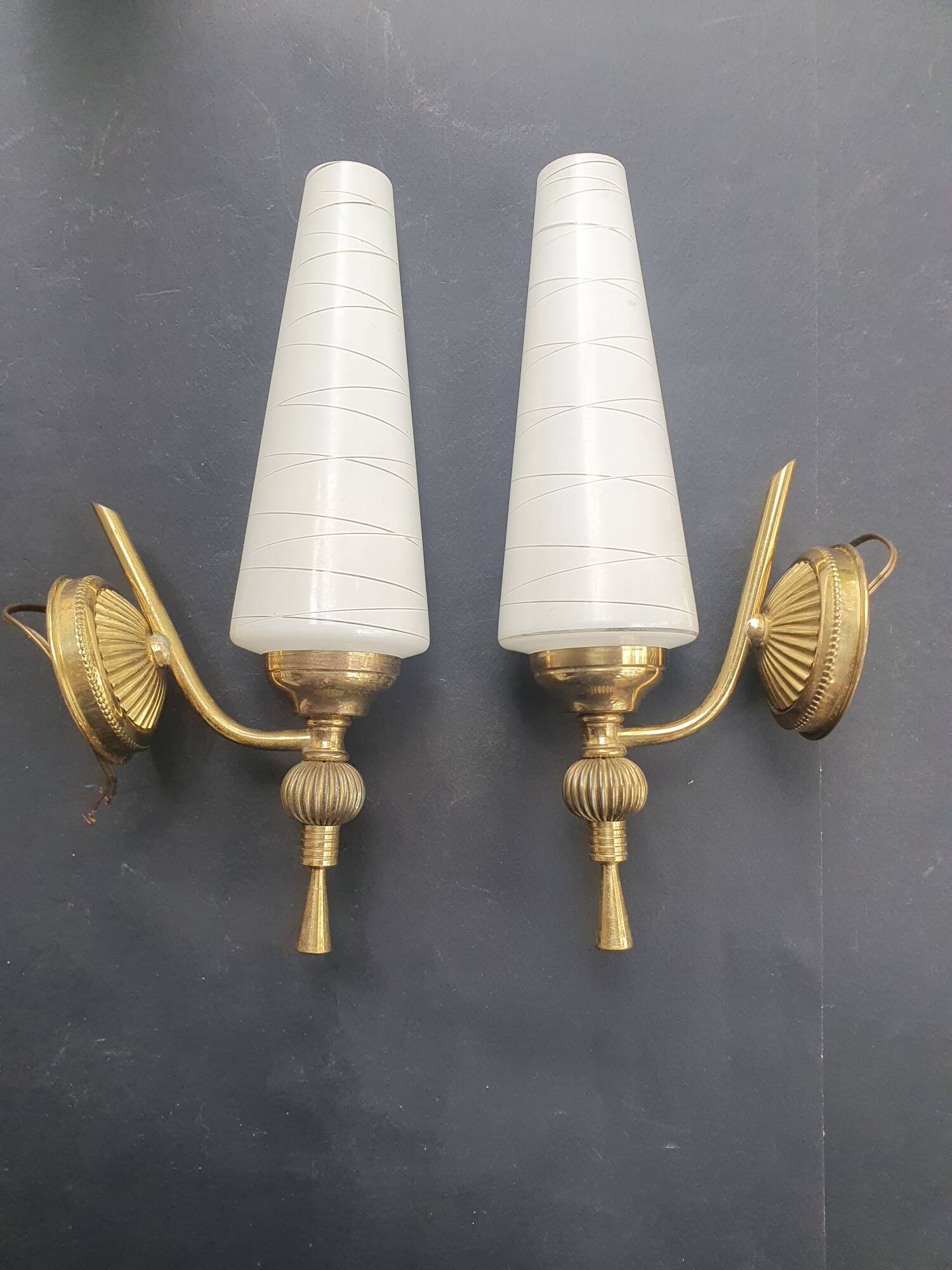 Pair of vintage 1960s wall sconces