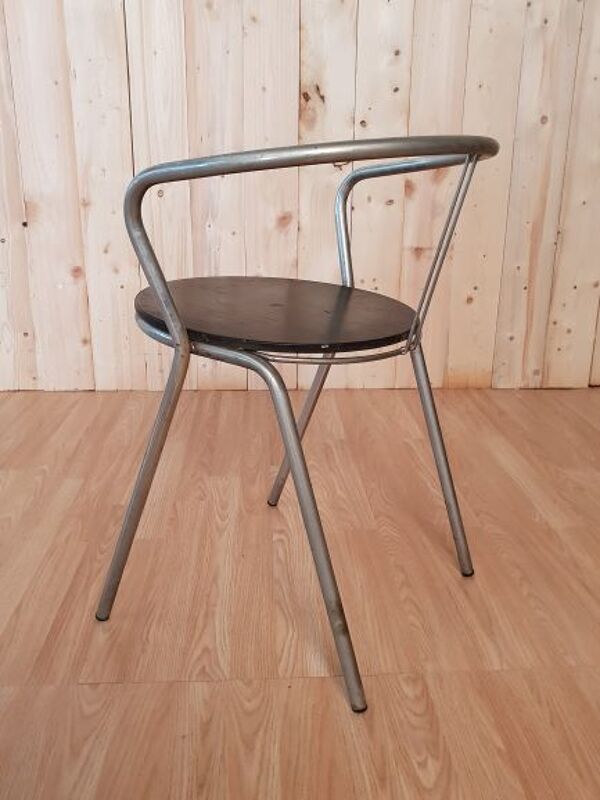 Chaise de bureau en inox vintage
