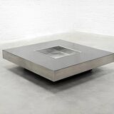 Chrome & Lacquer Coffee Table with Integrated Bar, 1970s