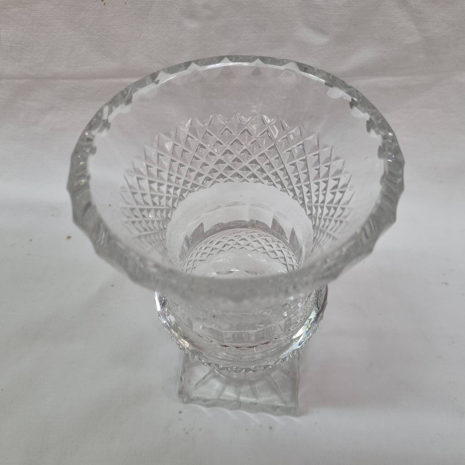 Bohemian piedouche crystal vase