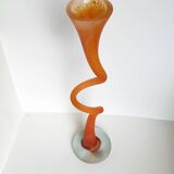 Large vintage soliflore vase in blown glass