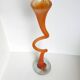 Grand vase soliflore vintage en verre soufflé