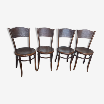 Ensemble de 4 chaises bistrot fischel 1900