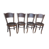 Ensemble de 4 chaises bistrot fischel 1900