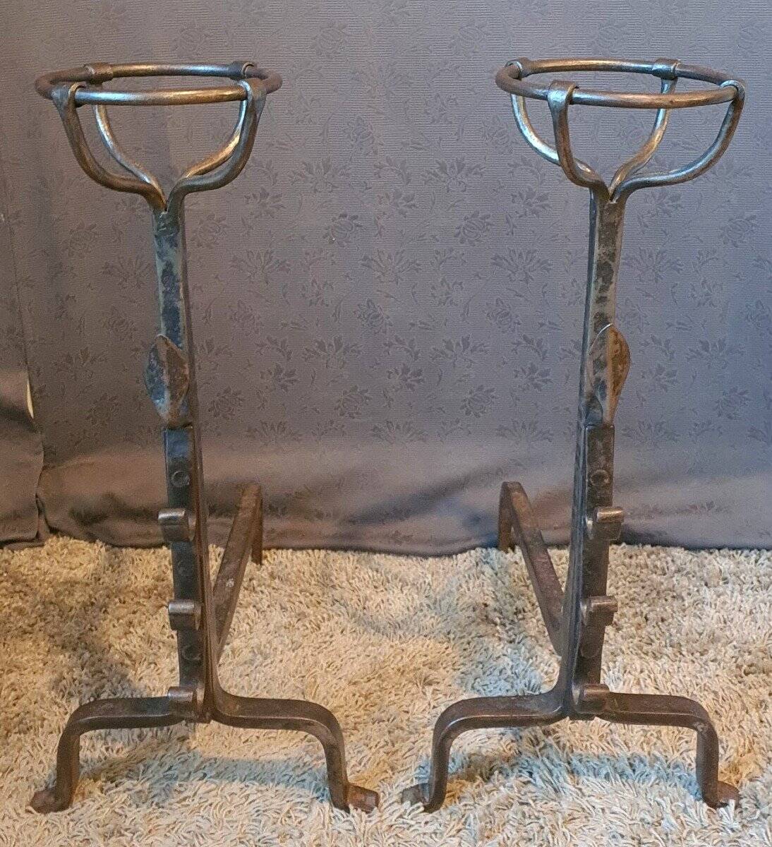 Pair of Landier and Godet fire dogs from the 19th century.