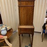 Lady bonheur du day secretary cabinet oak with marquetry and mother-of-pearl