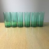 6 high glasses 1970 green color