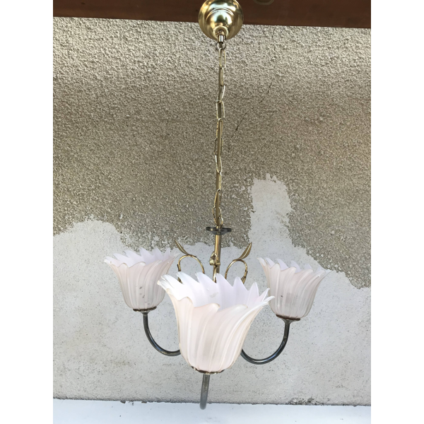 Chandelier 3 Arm Metal Gold Old Vintage Rose Selency Arm Metal Gold Old Vintage Rose Selency, Vintage Rose Pendant Chandelier