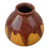 Vintage ceramic vase, flamed stoneware, modernist, Vallauris.