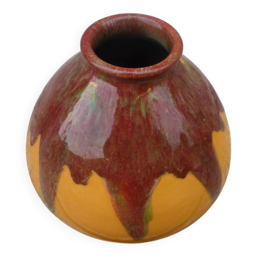 Vase vintage céramique Grés Flammé moderniste Vallauris