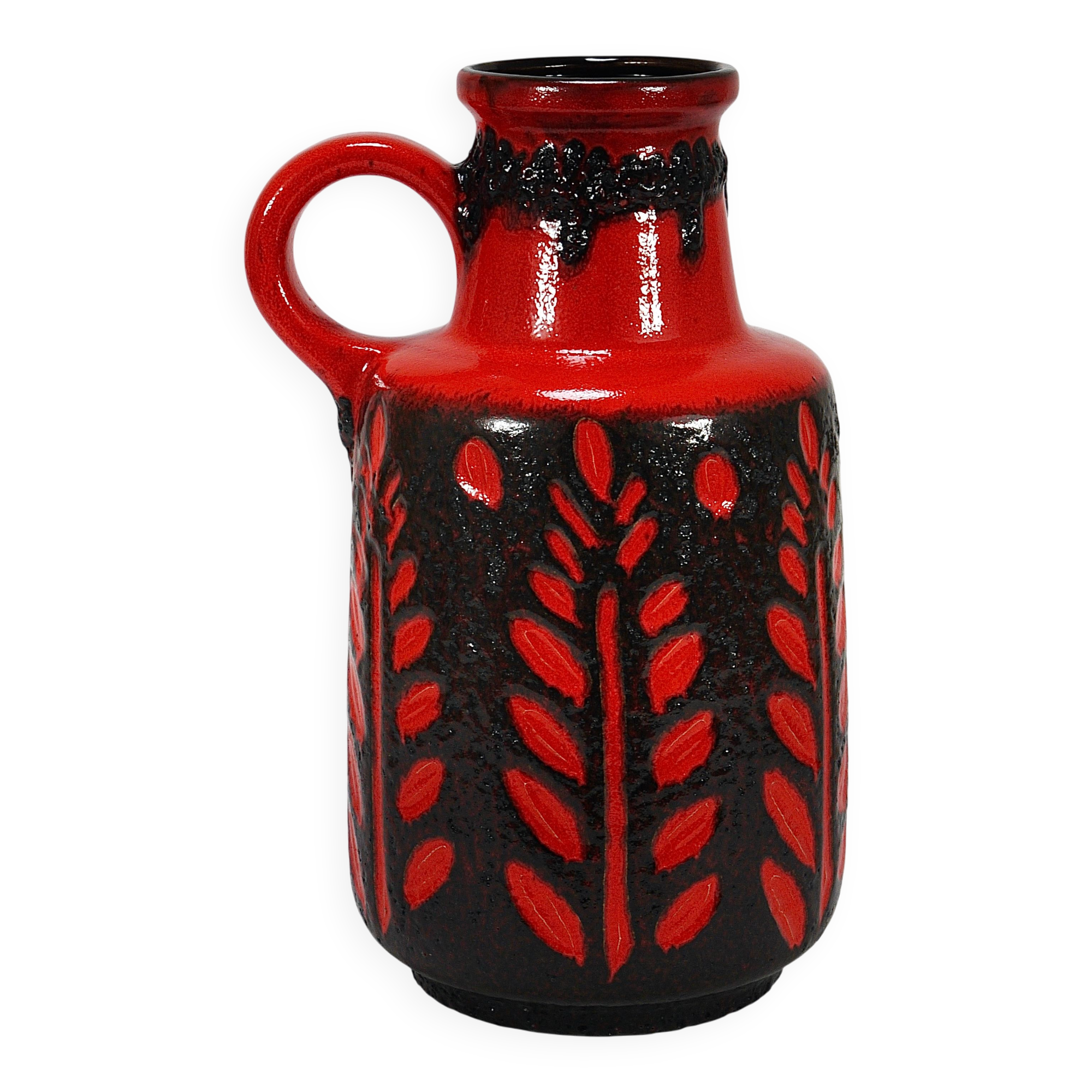 Large Ceramic Art Vase "Fat Lava" by Scheurich, West Germany, 1970s