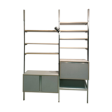 Modular floor/ceiling library with sideboard and secretary