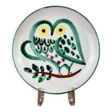Vintage 1950s ceramic plate owl