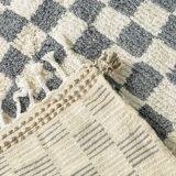 Grey Blue Check, Berber Rug, 162 x 215