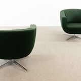 Vintage Mid Century Clubchairs - Cocktail Chairs in dark green fabrics 60s