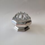 Flower holder tin and glass, 70s